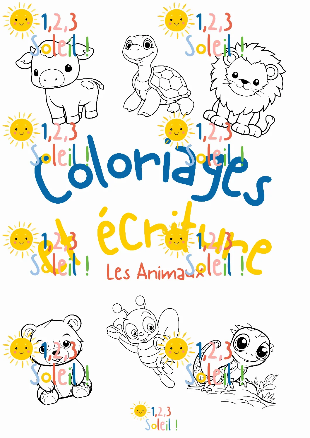 Cahier de coloriage et écriture sur les animaux